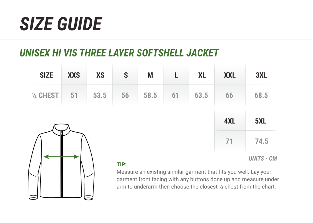 Unisex Hi Vis Three Layer Softshell Jacket