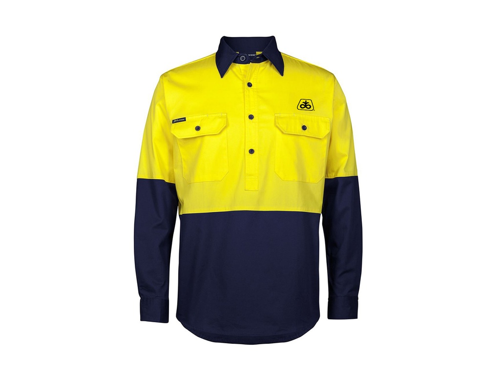Hi Vis Close Front Long Sleeve Work Shirt